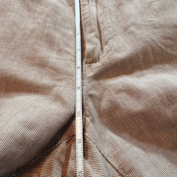 Banana Republic Kentfield Pant Mens 34x34 Tan Linen Cotton Micro Stripe Straight - Picture 7 of 9